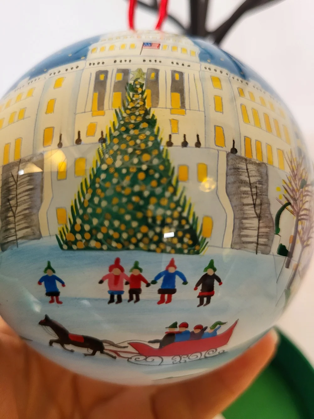 Hand-Painted Pier One Li Bien US Capitol Holiday Ornament W/ Box